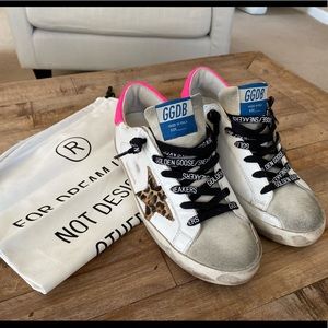 Authentic Golden Goose Super-Star genuine calf hair sneakers